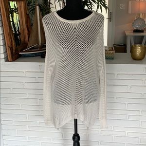 RD Style Cotton Net Open Knit Sweater – Size M | Swim Cover-Up